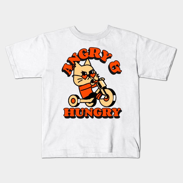 angry and hungry cat Kids T-Shirt by Purrfect Shop